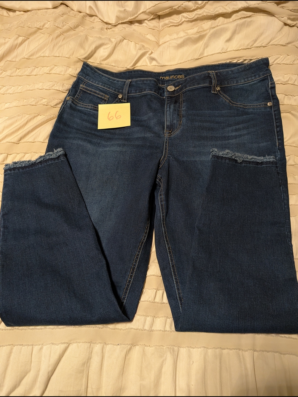 Maurices Indigo Ankle Frayed Hem Jeans